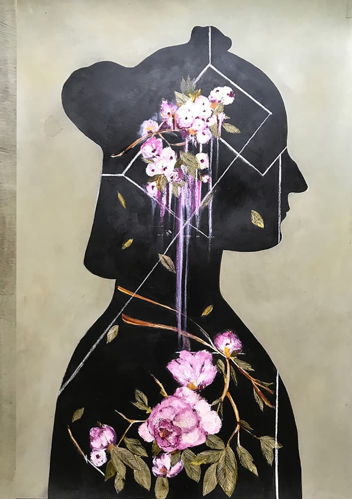 Blooming Inner Silhouette by Karenina Fabrizzi — canvas wall art