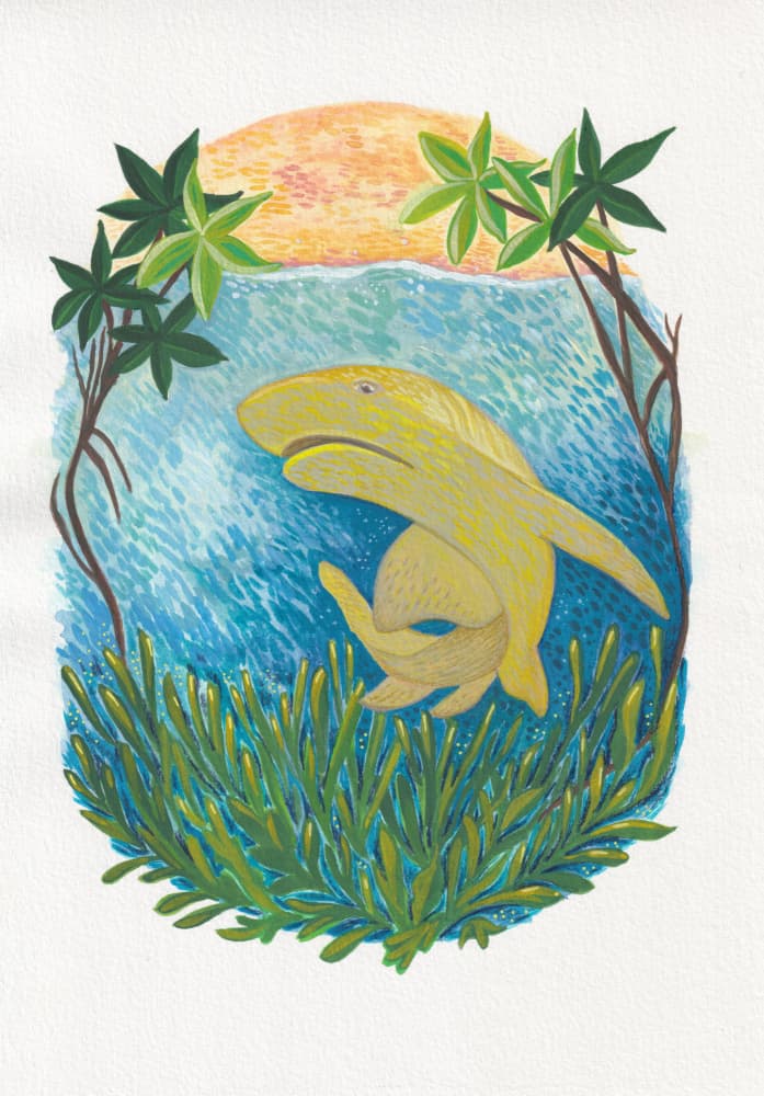 Yellow Shark Underwater by Anjana Mistry — canvas wall art
