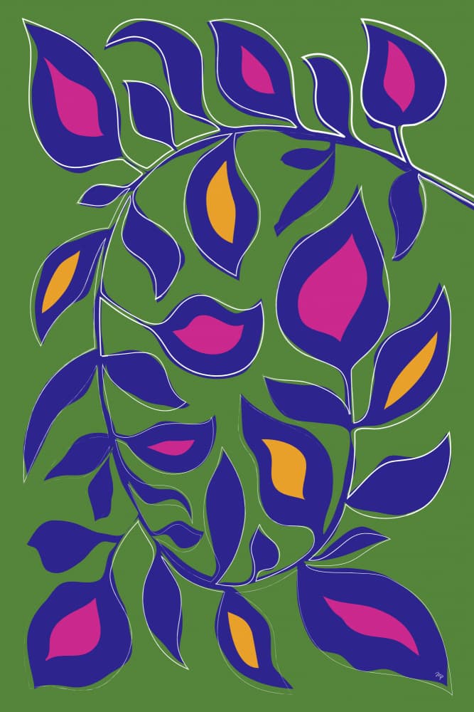 Vibrant Botanical Leaves by Martina — canvas wall art