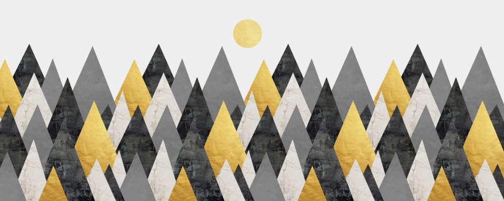 Golden Sun Mountains by Vitor Costa — canvas wall art