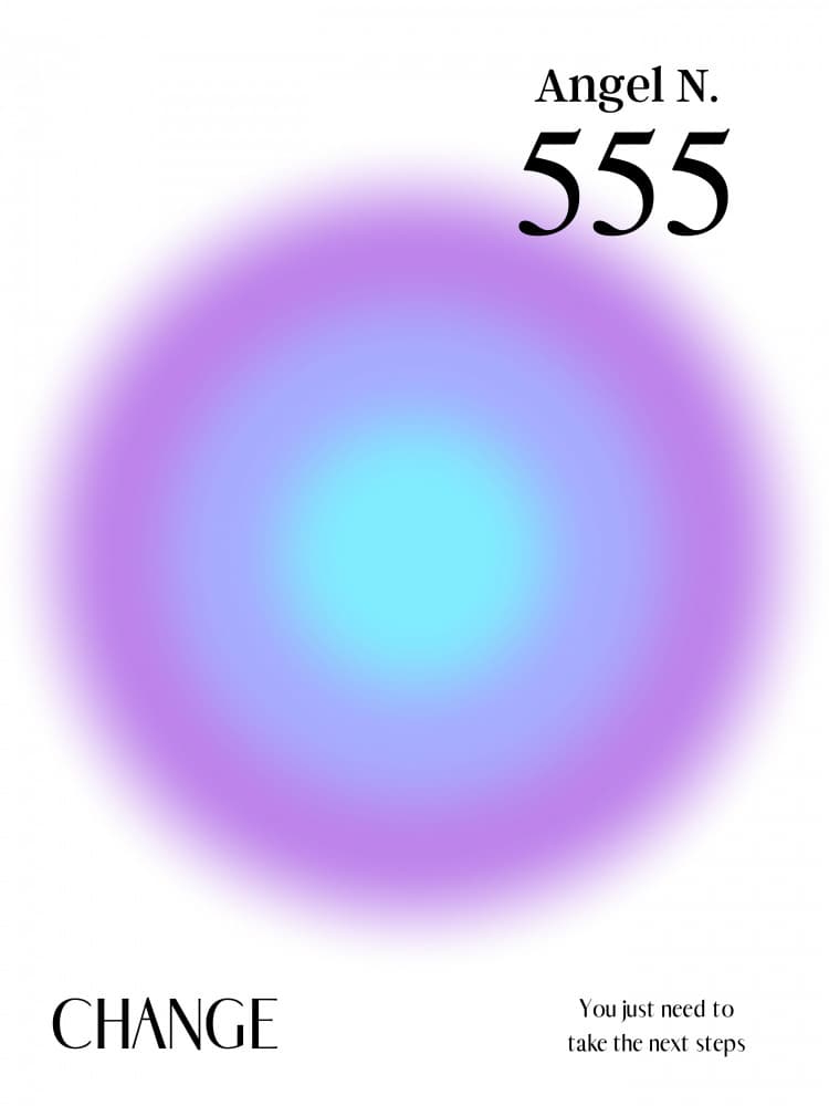 Angel Number 555 Aura by Amélie — canvas wall art