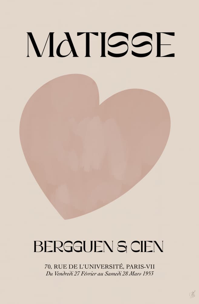 Pink Minimalist Heart by Anne-Marie Volfova — canvas wall art