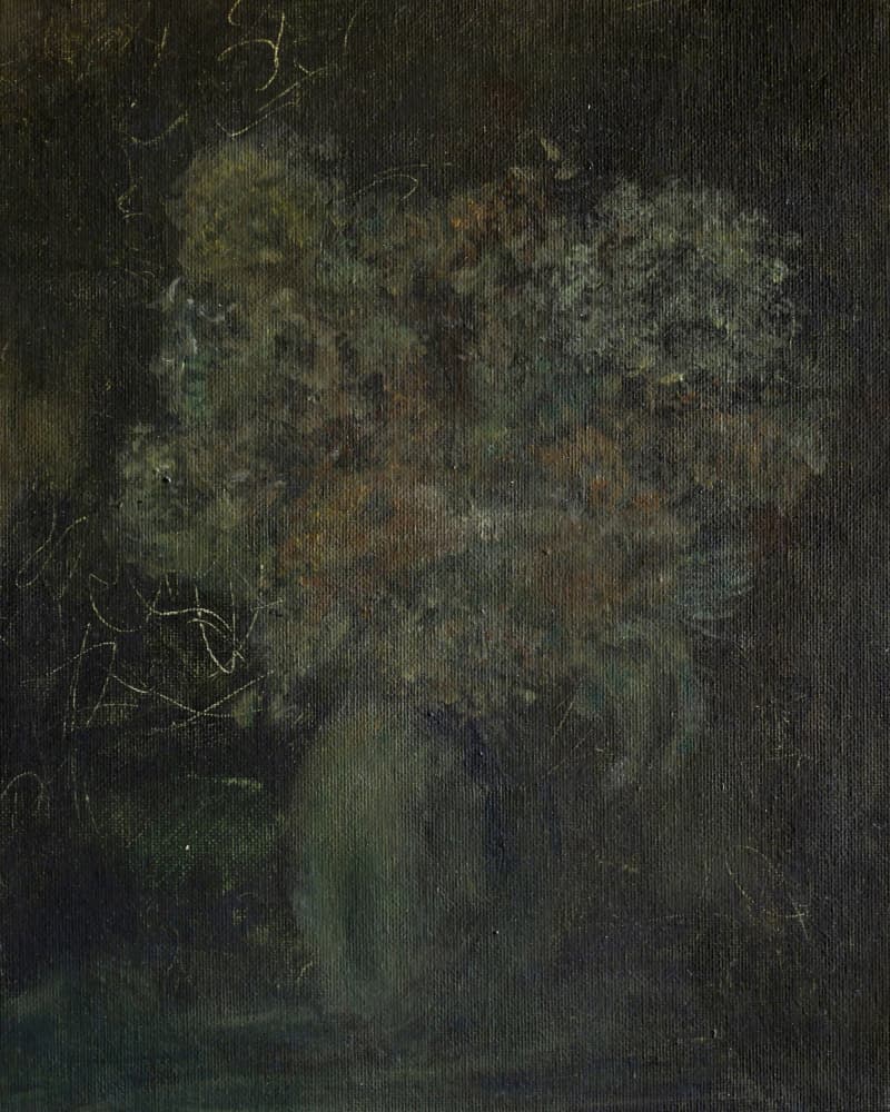 Dark Floral Still Life by Emily Tingey — canvas wall art