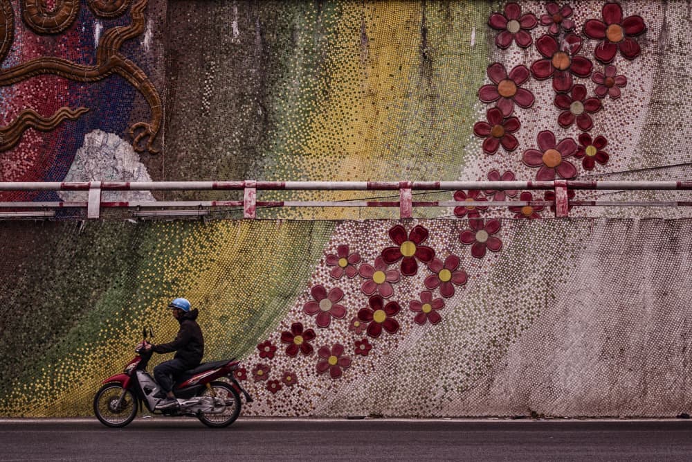 Colorful Street Scooter by Pavol Stranak — canvas wall art
