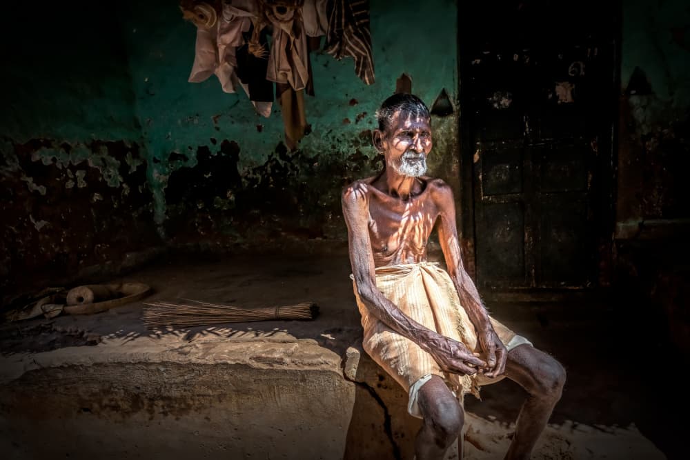 Elderly Man's Gaze by Gloria Staffa — canvas wall art