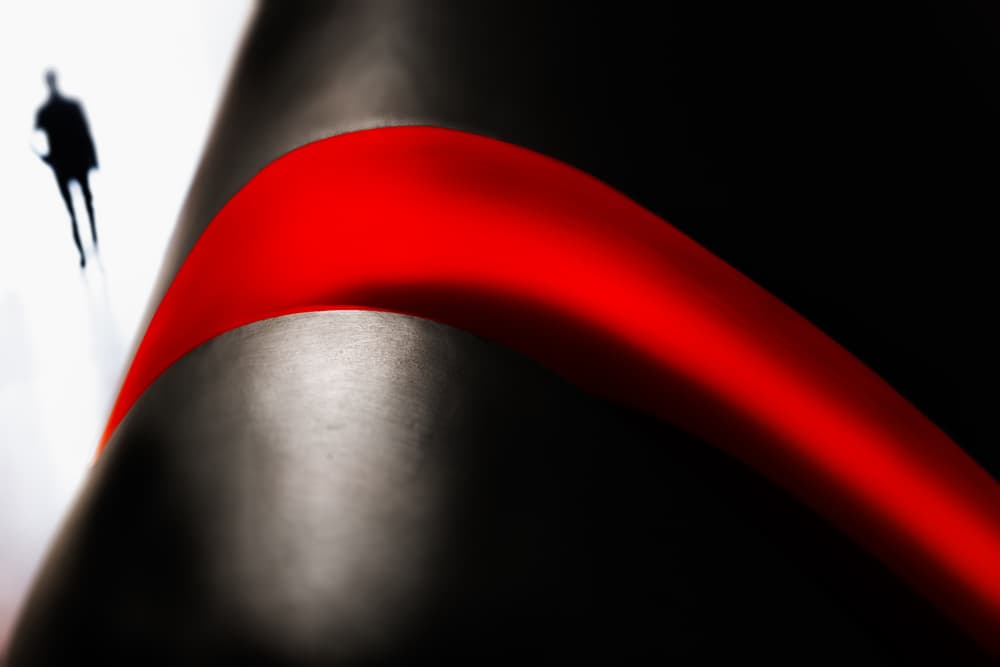 Solitary Figure Red Path by Marc Huybrighs — canvas wall art