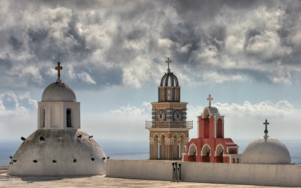 Traditional Greek Churches by Hans-Wolfgang Hawerkamp — canvas wall art