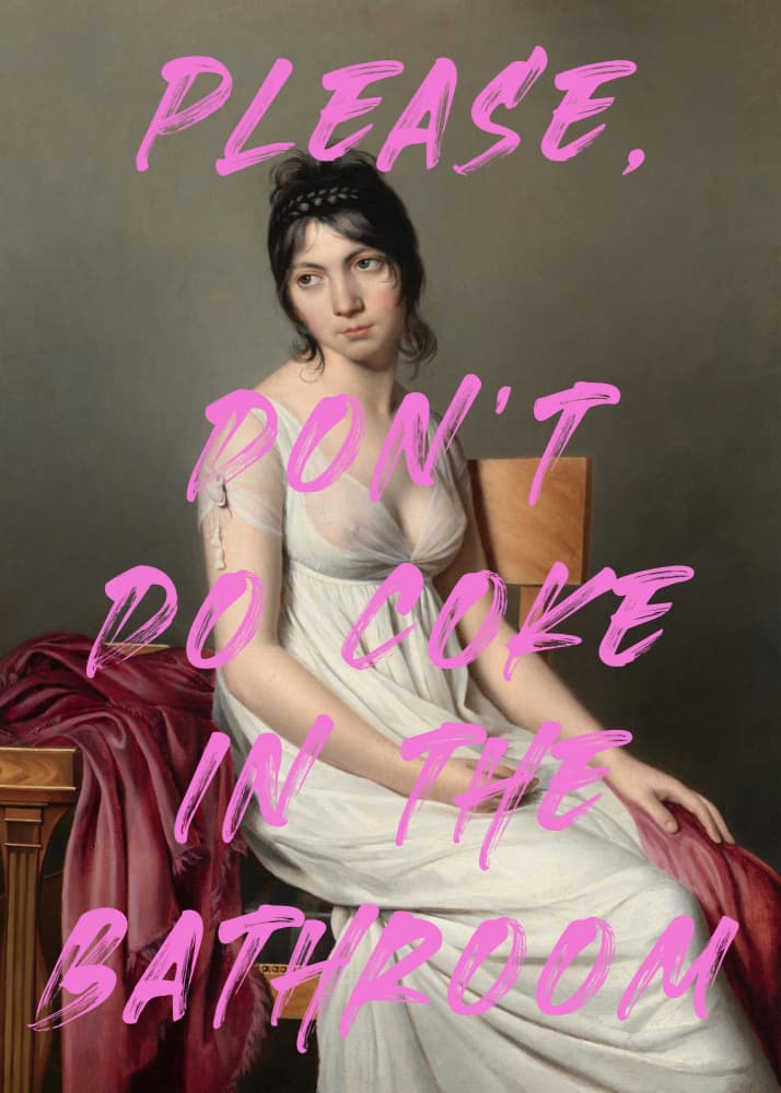 Elegant Portrait Humorous Warning by The Art Concept — canvas wall art