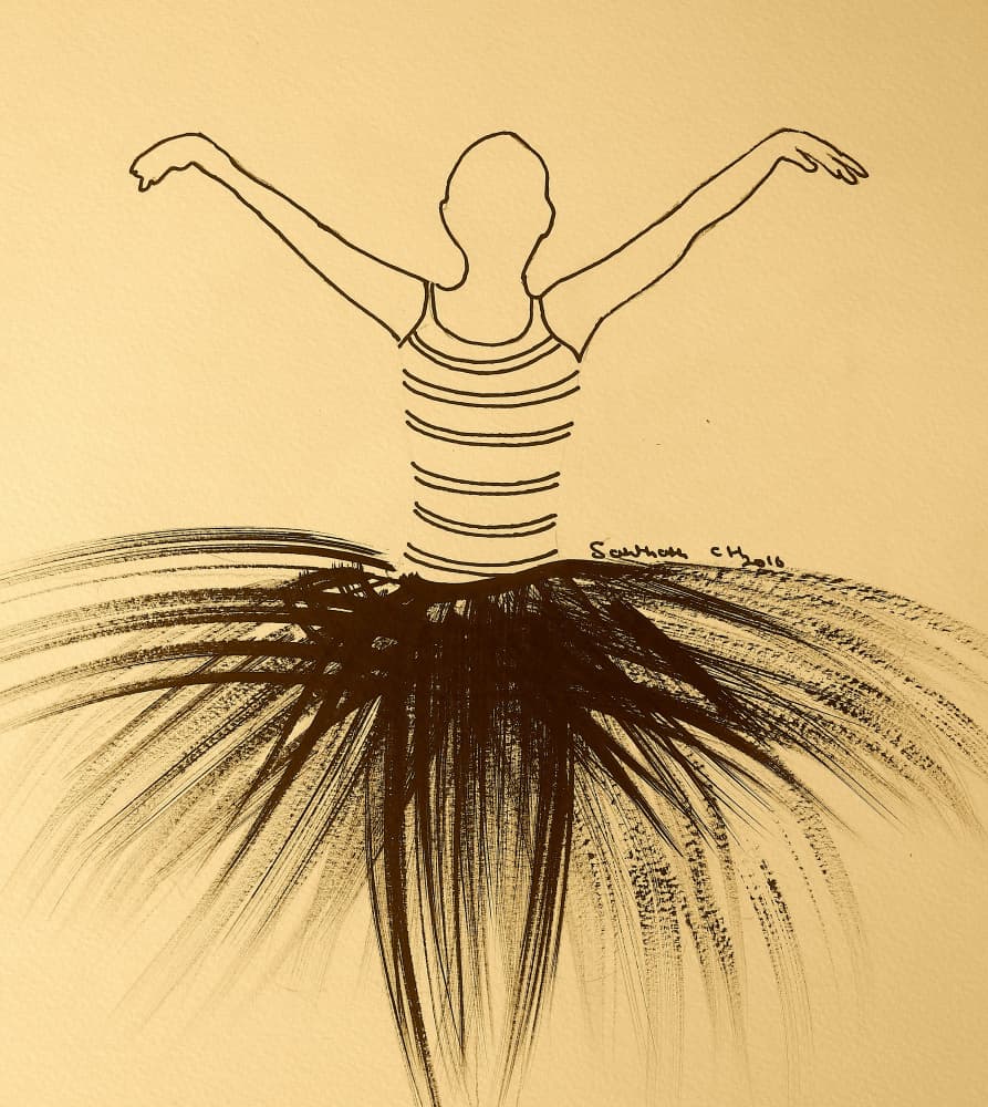 Dancing Ballerina Sketch by Santhosh ch — canvas wall art