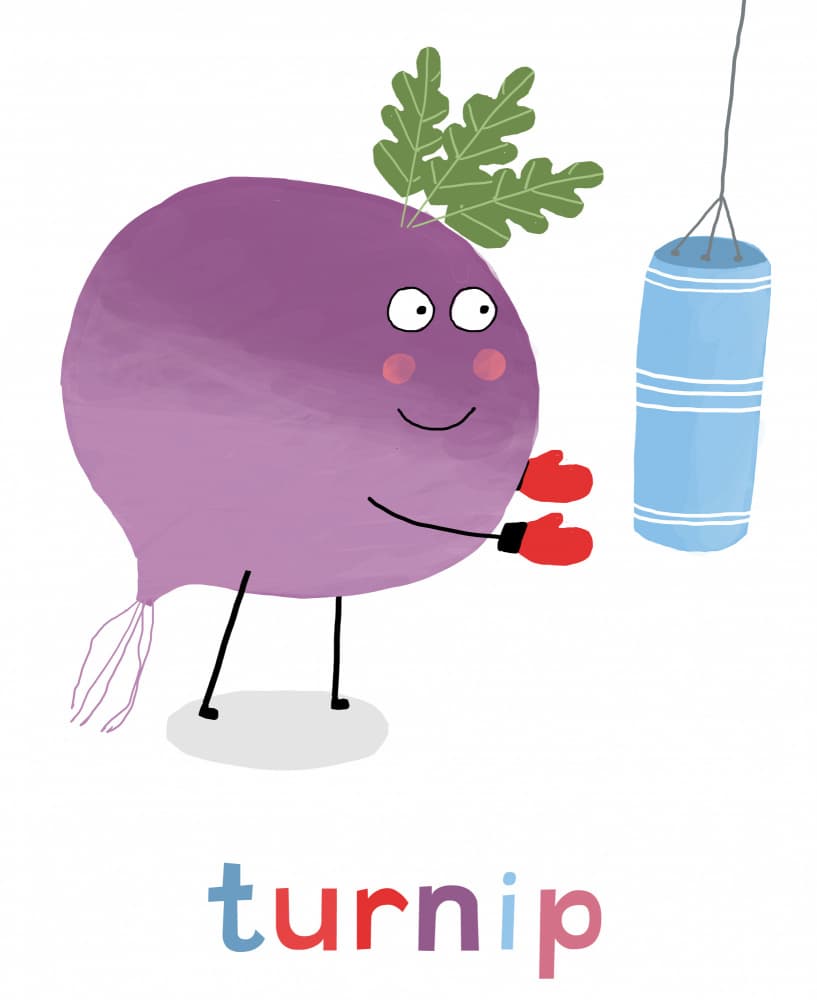 Boxing Turnip Character by Carla Daly — canvas wall art