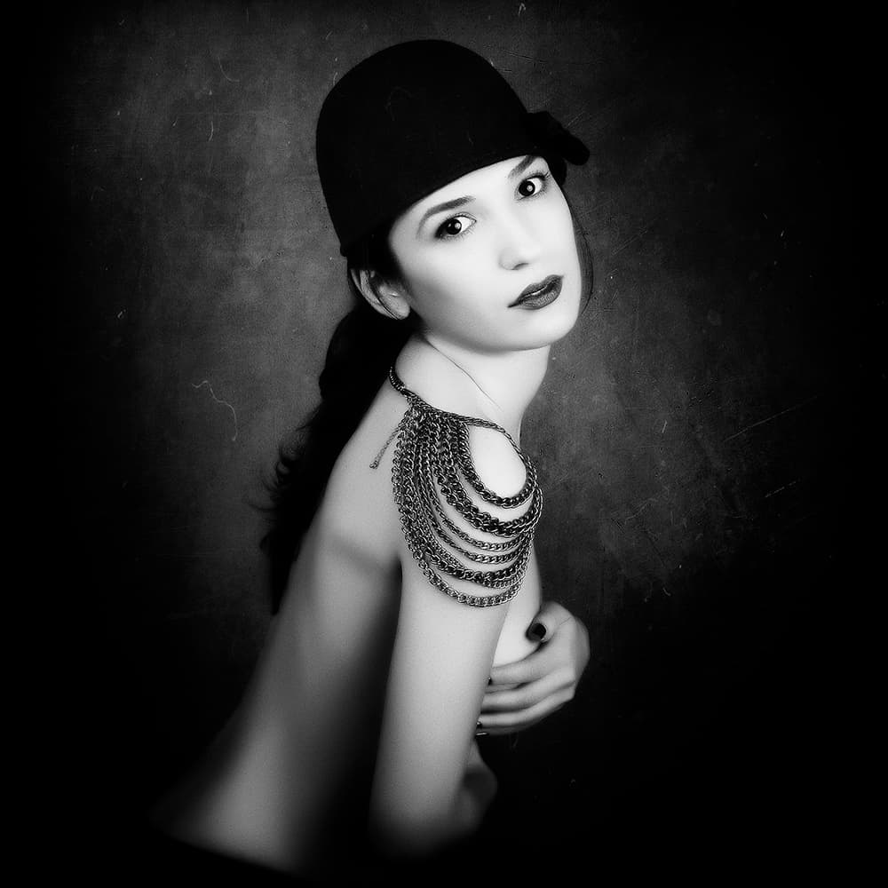 Vintage Glamour Portrait by Alexandra Fira — canvas wall art