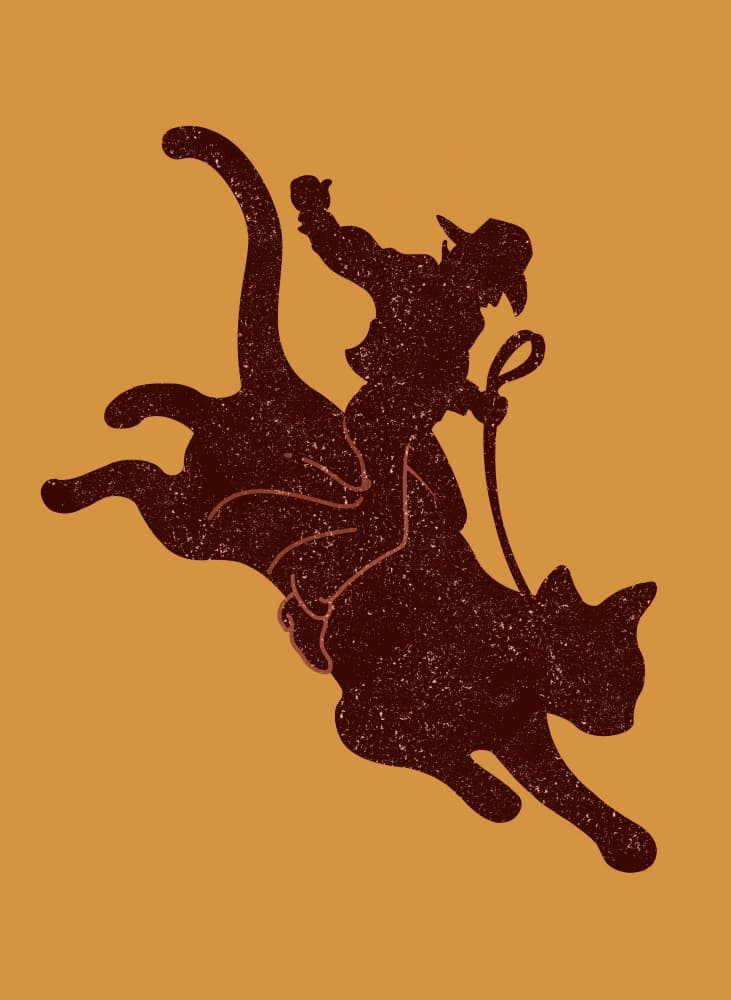 Cowboy Cat Rodeo by Adam Lawless — canvas wall art