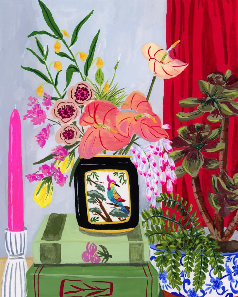 Vibrant Floral Still Life by Sarah Gesek — canvas wall art