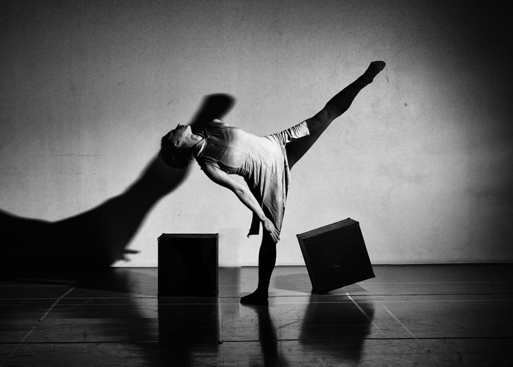 Dynamic Monochrome Dance by Rob Li — canvas wall art