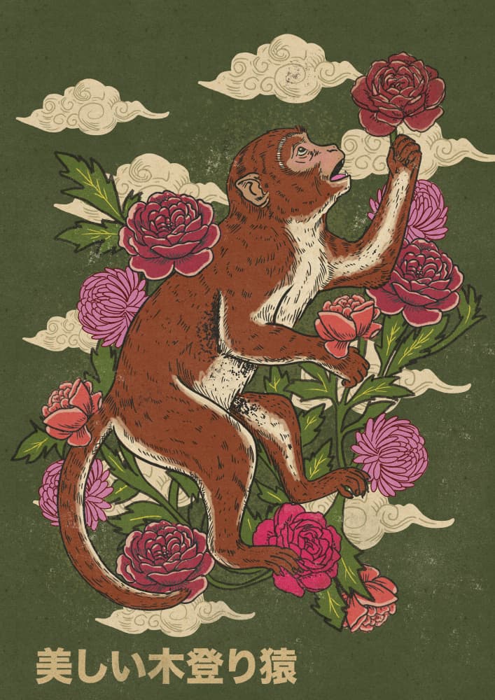 Beautiful Climbing Monkey by Nicholas — canvas wall art