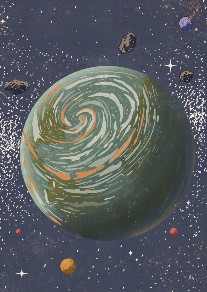Cosmic Swirling Planet by Nicholas — canvas wall art