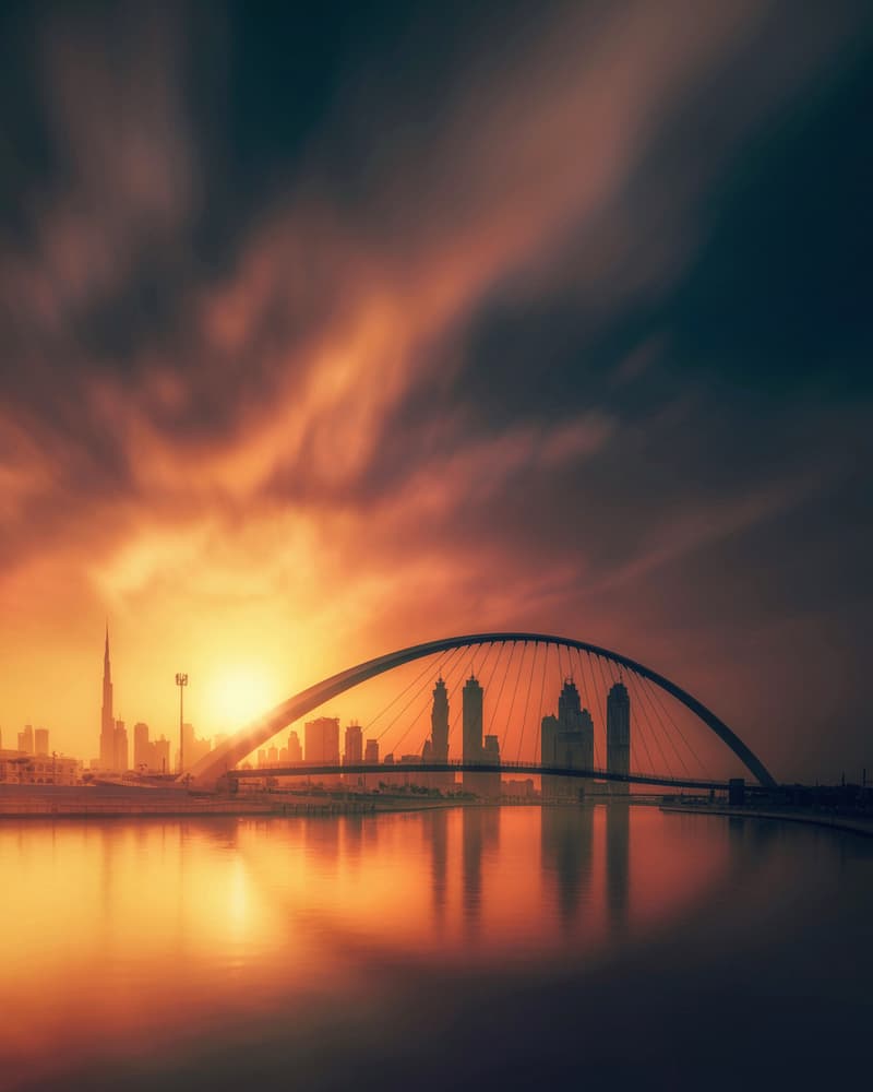 Golden Dubai Sunset by David George — canvas wall art