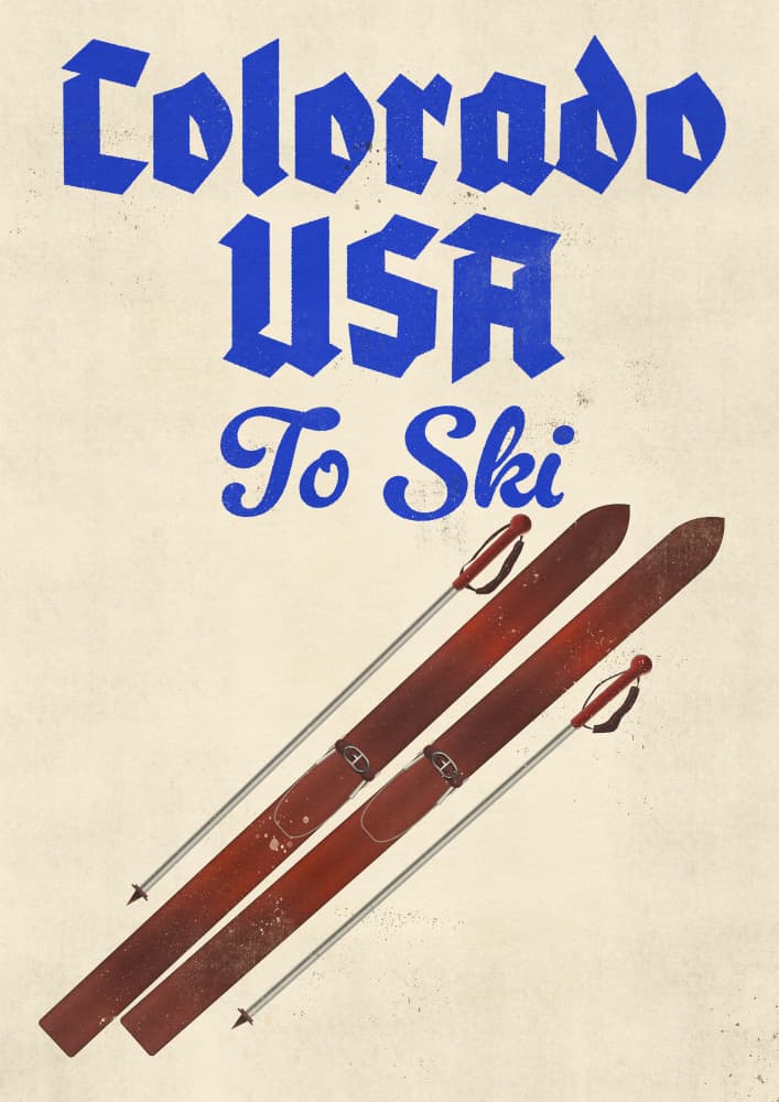 Vintage Colorado Ski by Nicholas — canvas wall art