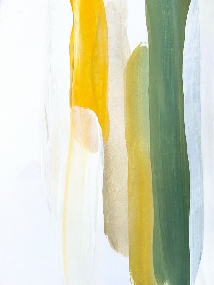 Golden Green Brushstrokes by Ejaaz Haniff — canvas wall art