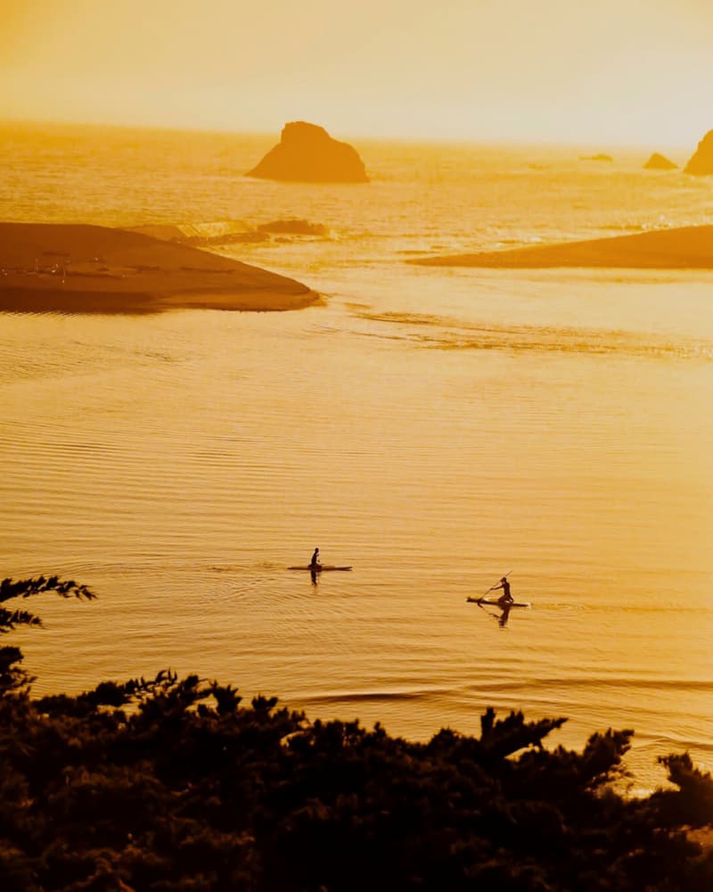 Ocean Sunset Paddleboarders by Del Mundo Imagery — canvas wall art