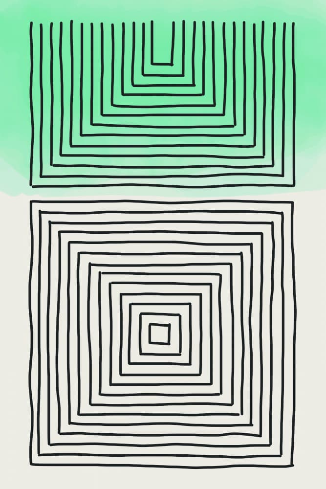 Nested Green Squares by jay stanley — canvas wall art