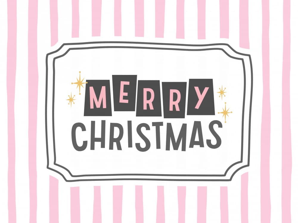 Merry Christmas Pink Stripes by Jolly and Dash — canvas wall art