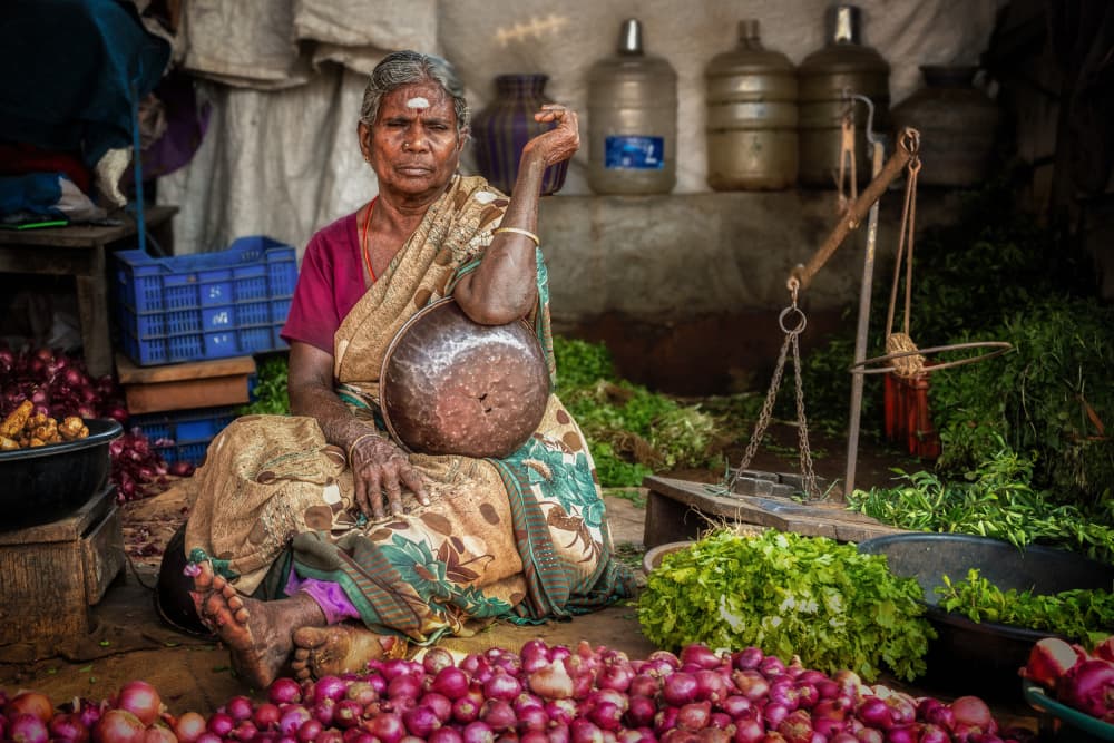 Indian Market Vendor by Martin Steeb — canvas wall art