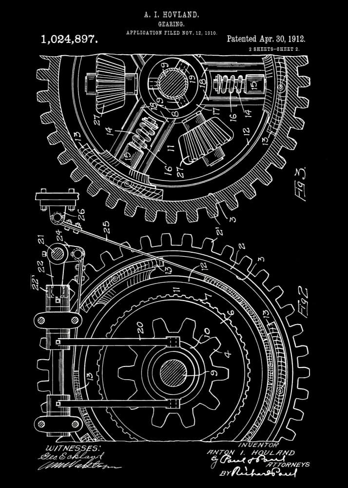 Industrial Patent Drawing by Andreas Magnusson — canvas wall art