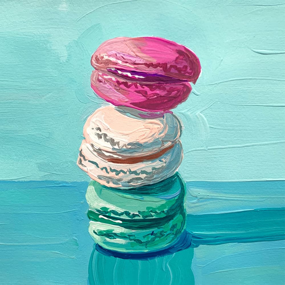 Sweet Macaron Tower by Pauline Wegman | Key and Sea Creative — canvas wall art