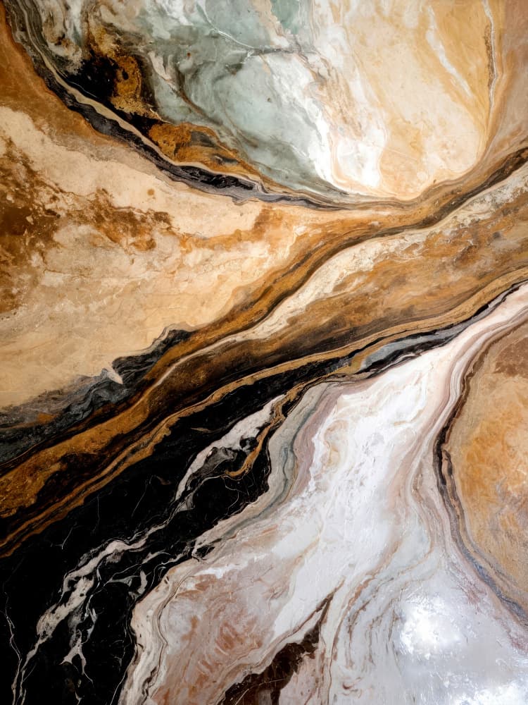 Golden Marble Flow by Alpenglow Workshop — canvas wall art