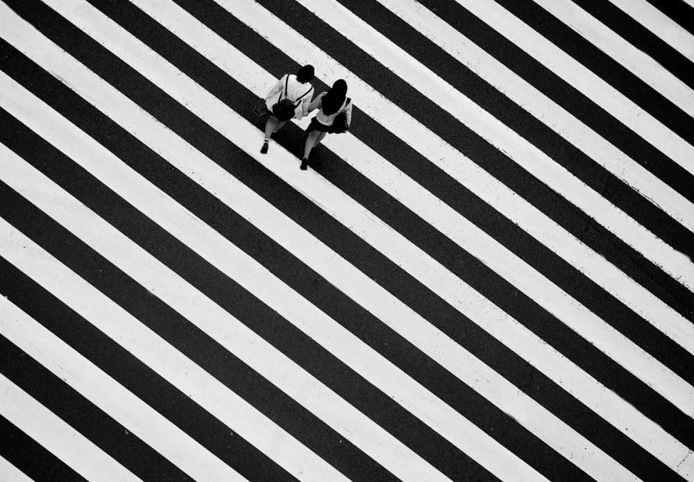 Urban Striped Crossing by Magdalena Roeseler — canvas wall art