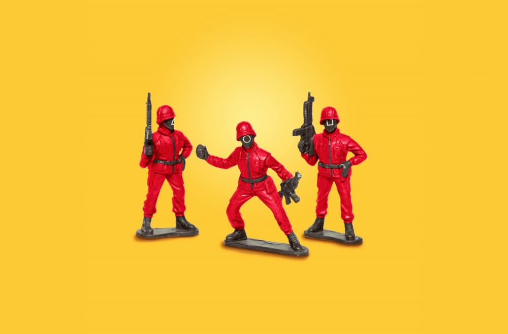 Masked Red Guards by Artem Pozdniakov — canvas wall art