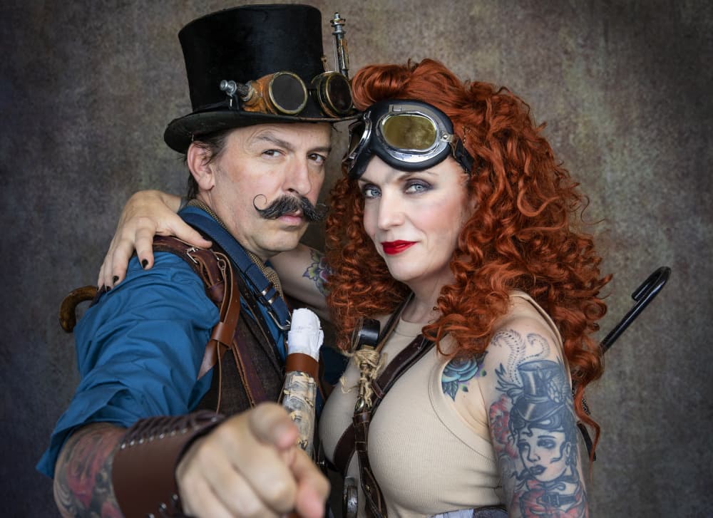 Confident Steampunk Couple by Daniel Springgay — canvas wall art