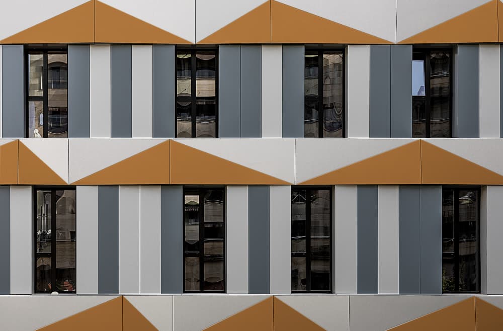Modern Geometric Facade by Jois Domont ( J.L.G.) — canvas wall art