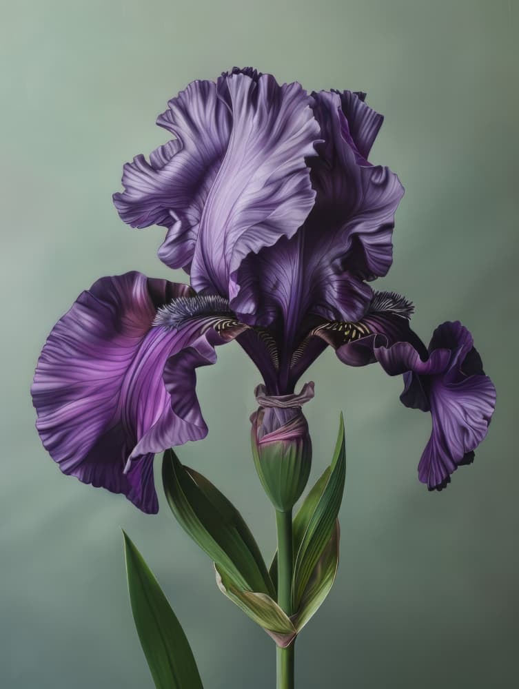 Vibrant Purple Iris by Bilge Paksoylu — canvas wall art