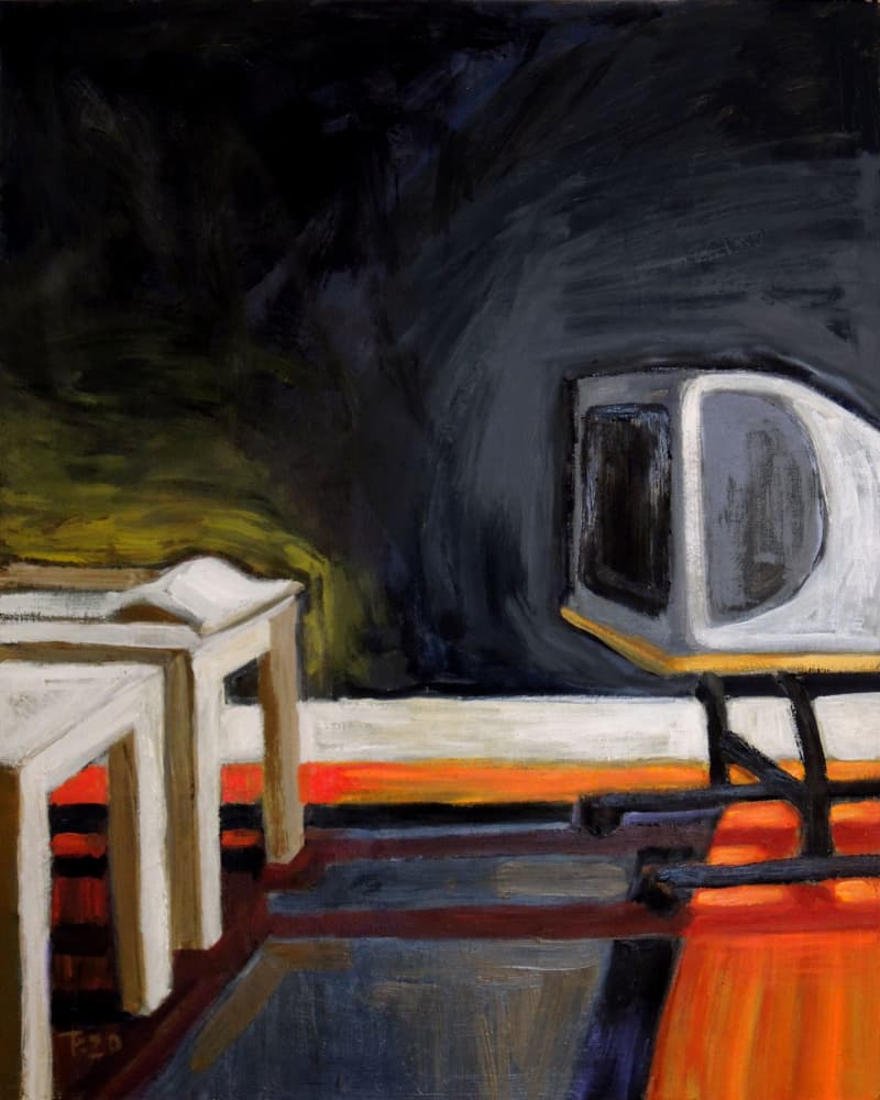 Retro Computer Setup by Tore Bahnson — canvas wall art