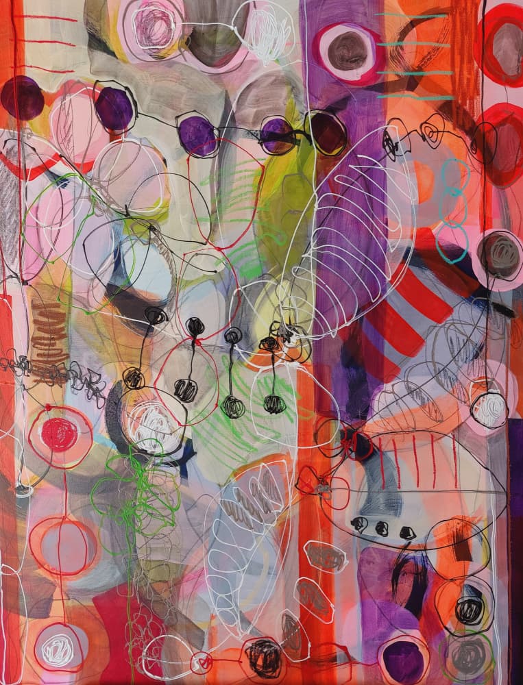 Vibrant Abstract Layers by Monika Riethmueller — canvas wall art