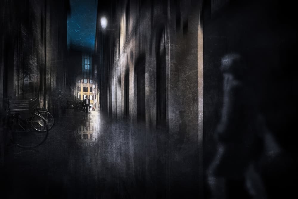 Mysterious City Night by Nicodemo Quaglia — canvas wall art