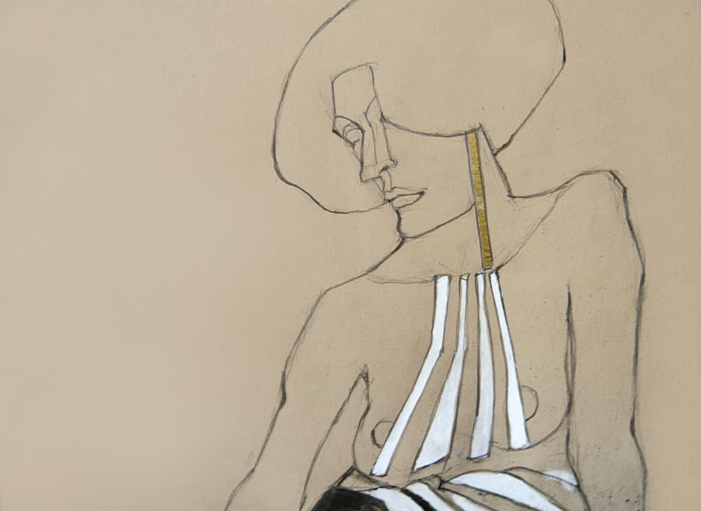 Abstract Golden Woman by Doris Schmitz — canvas wall art