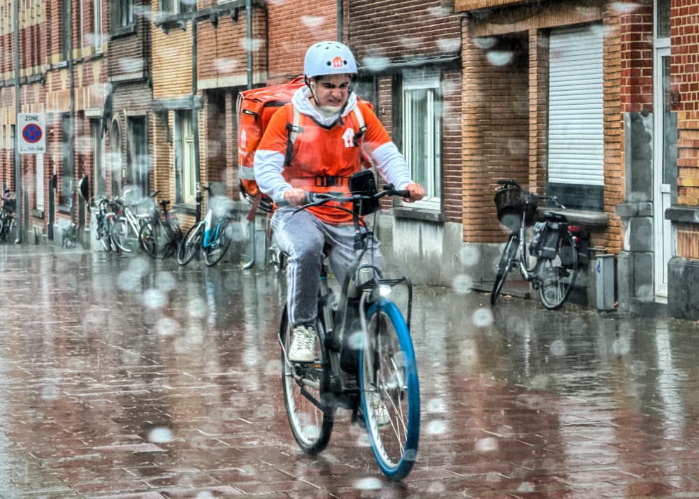 Rain Bike by Lus Joosten — canvas wall art