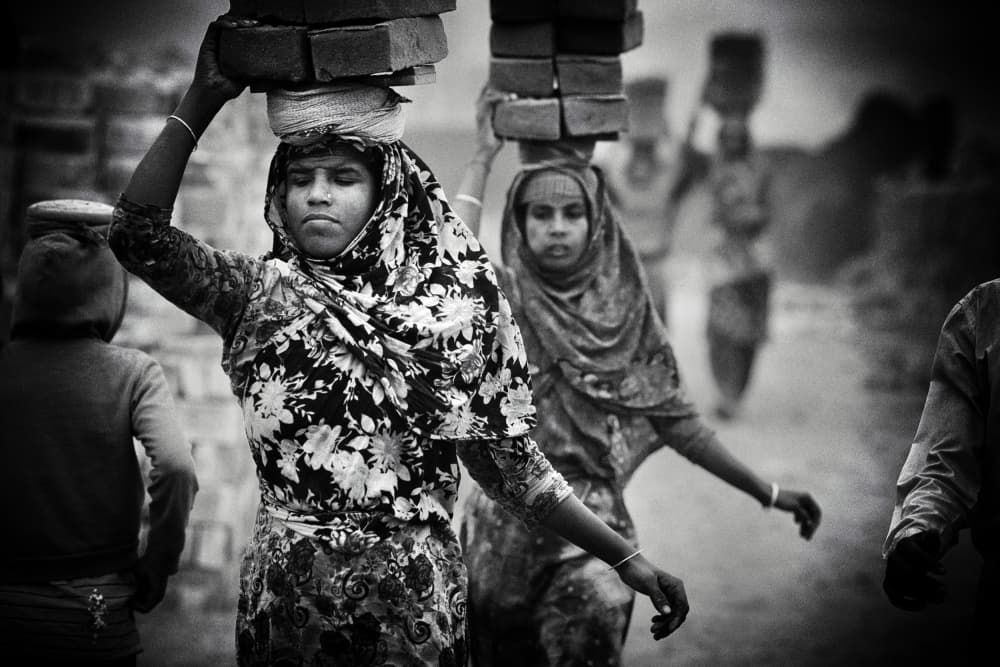 Resilient Brick Workers by Garik — canvas wall art