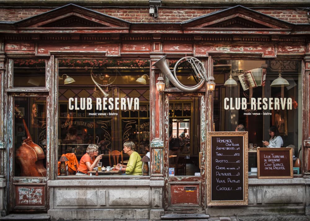 European Cafe Conversation by Rudy Mareel — canvas wall art