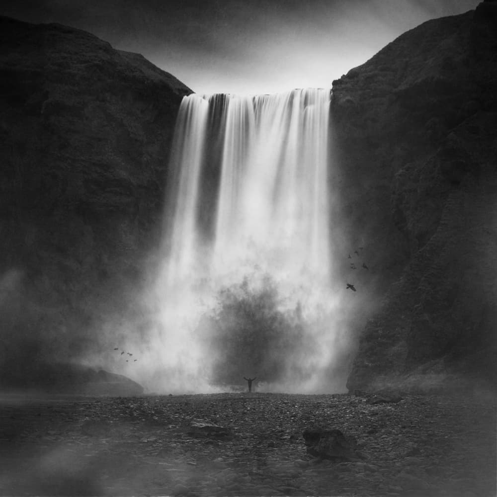 Majestic Misty Waterfall by Sebastien DEL GROSSO — canvas wall art