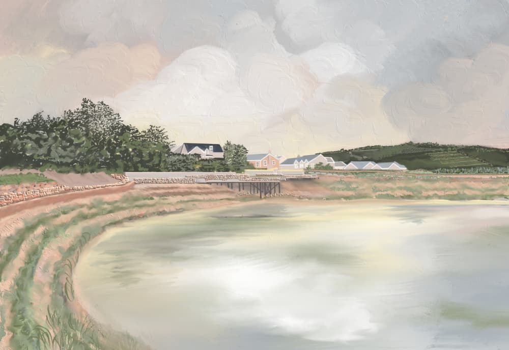 Calm Lakeside View by Jenna Alheit — canvas wall art