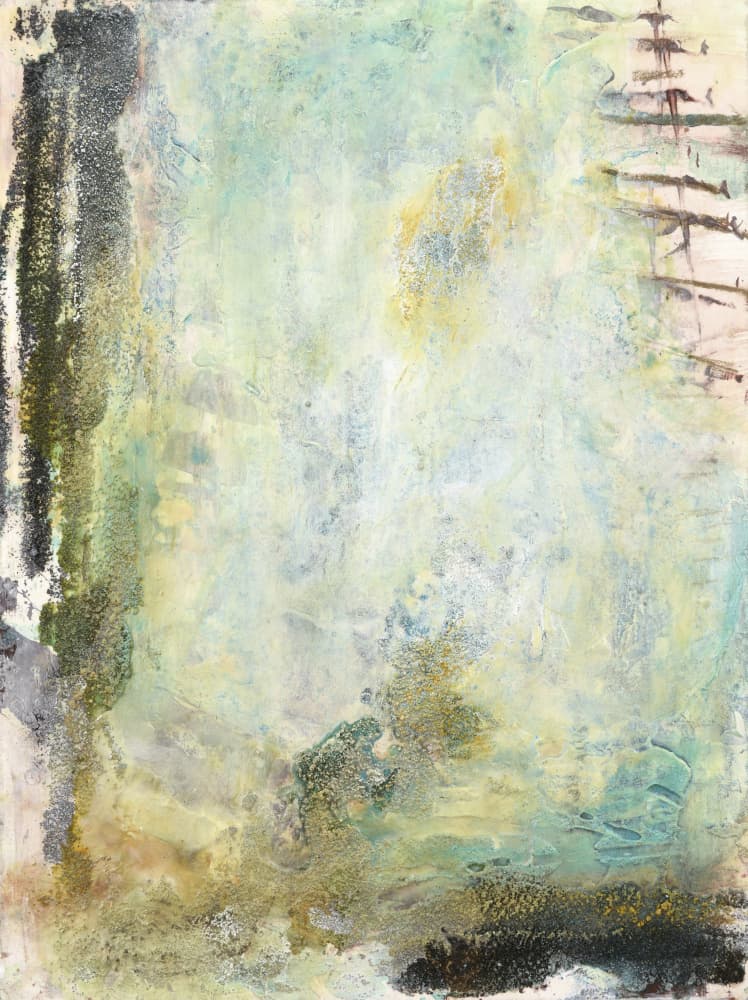 Ethereal Green Abstract by Deb Chaney — canvas wall art