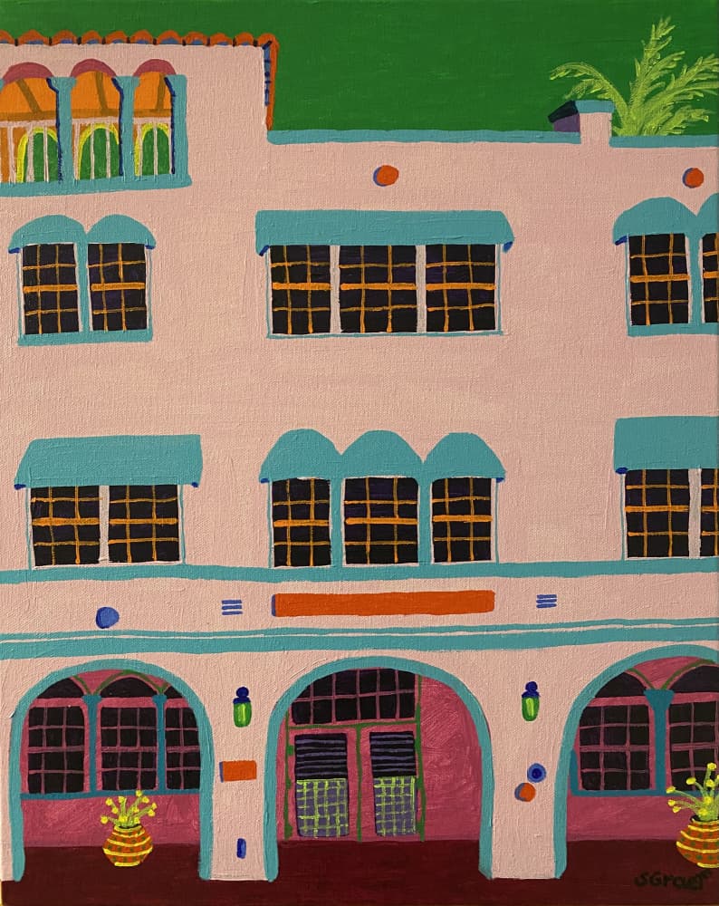 Miami Beach Hotel by Sue Graef — canvas wall art
