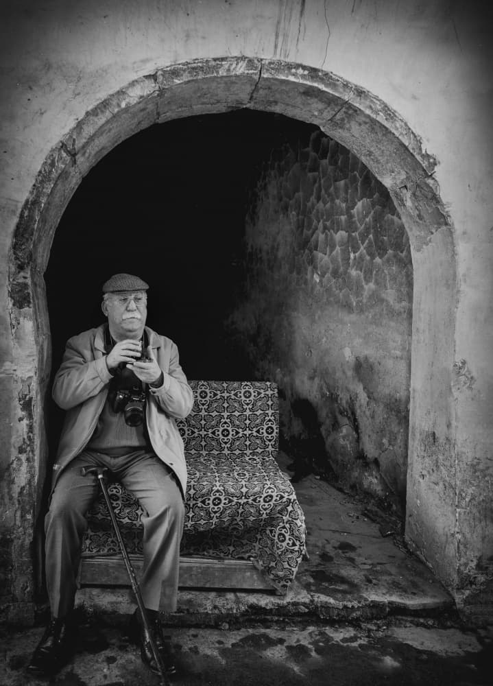 Thoughtful Man Archway by Jalili — canvas wall art
