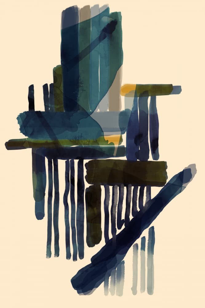 Modern Abstract Blue Strokes by cartissi — canvas wall art