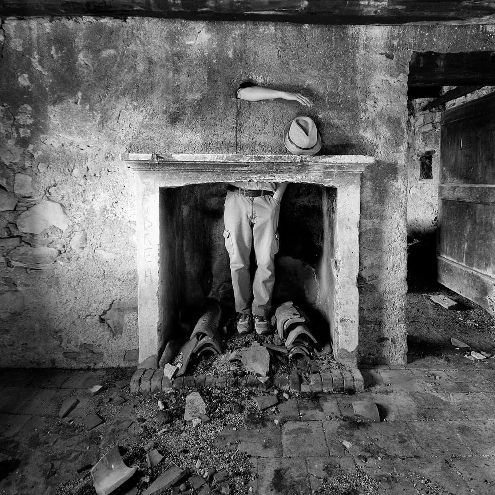 Surreal Fireplace Room by Carlo Ferrara — canvas wall art
