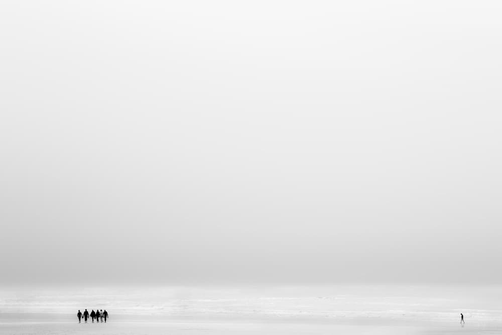 Minimalist Beach Walk by Gilbert Claes — canvas wall art